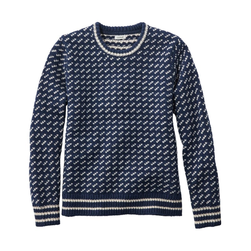 米国フィット・プチ ビーンズ・クラシック・ラグ・ウール・セーター、クルーネック バーズアイ