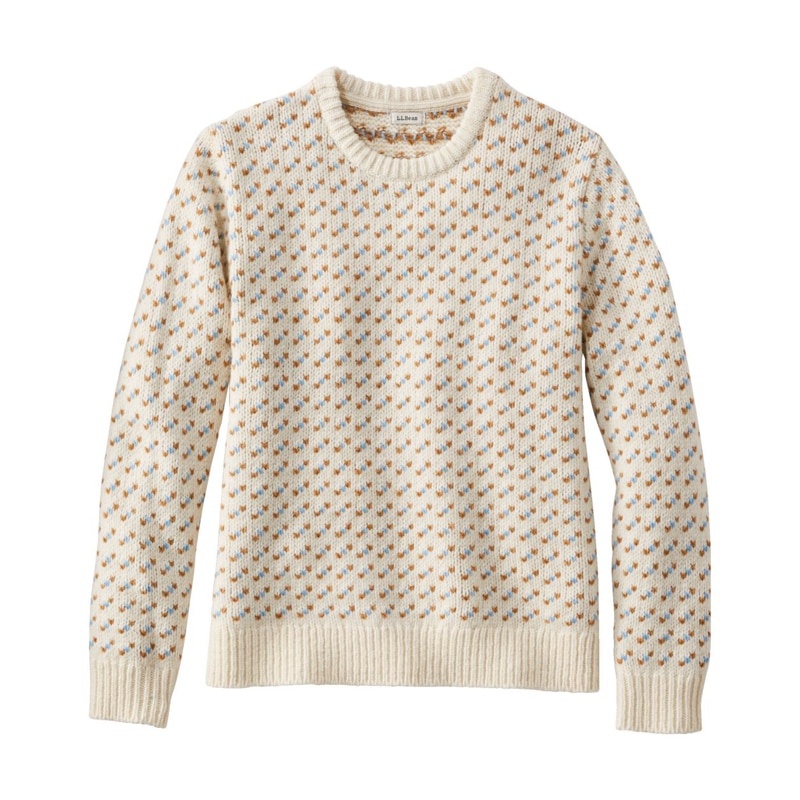 米国フィット・プチ ビーンズ・クラシック・ラグ・ウール・セーター、クルーネック バーズアイ