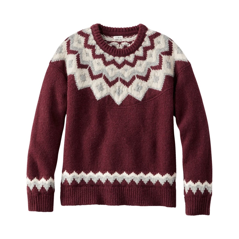 米国フィット・プチ ビーンズ・クラシック・ラグ・ウール・セーター、クルーネック フェアアイル