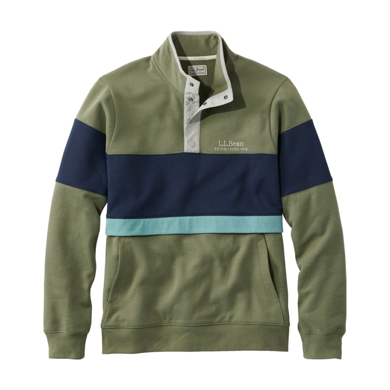 米国フィット・レギュラー エル・エル・ビーン 1912 スウェットシャツ、アノラック カラーブロック