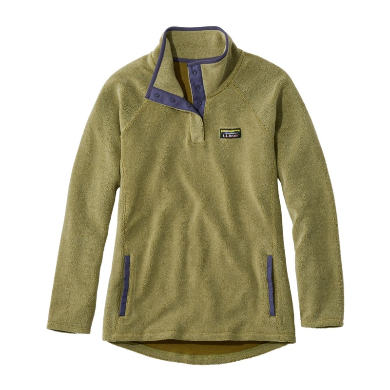 米国フィット・レギュラー タンブルド・シェルパ・フリース、スナップ・プルオーバー