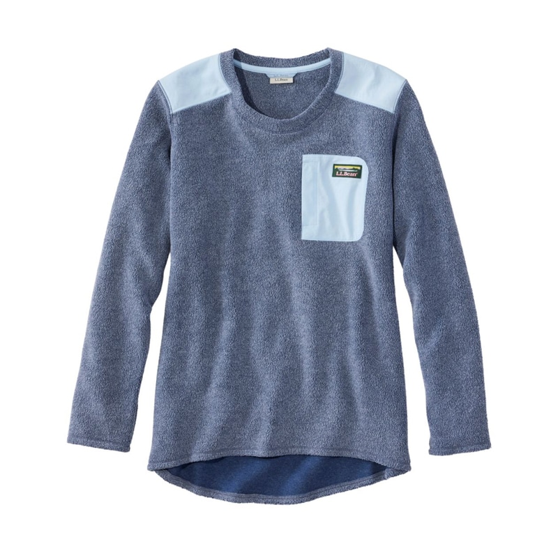 米国フィット・レギュラー タンブルド・シェルパ・フリース、クルーネック