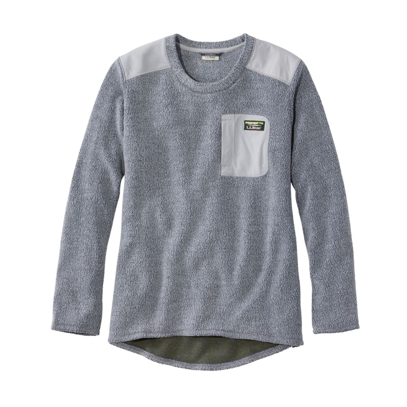 米国フィット・レギュラー タンブルド・シェルパ・フリース、クルーネック