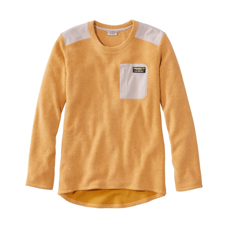 米国フィット・レギュラー タンブルド・シェルパ・フリース、クルーネック