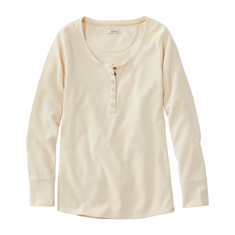 米国フィット・プチ アンシュリンカブル・ミニワッフル・ティ、長袖 ヘンリー