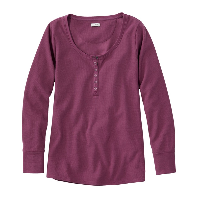 米国フィット・プチ アンシュリンカブル・ミニワッフル・ティ、長袖 ヘンリー