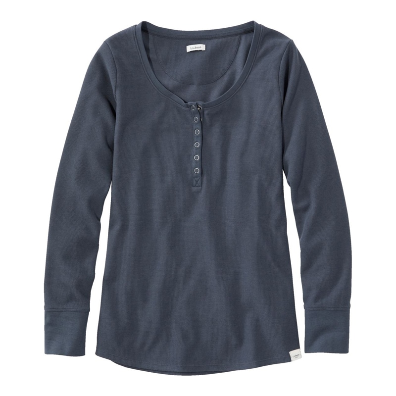 米国フィット・プチ アンシュリンカブル・ミニワッフル・ティ、長袖 ヘンリー