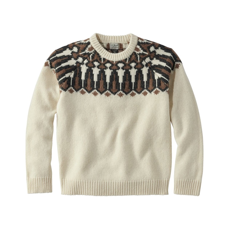 ジャパン・フィット ビーンズ・クラシック・ラグ・ウール・セーター、クルーネック ヨーク・フェアアイル