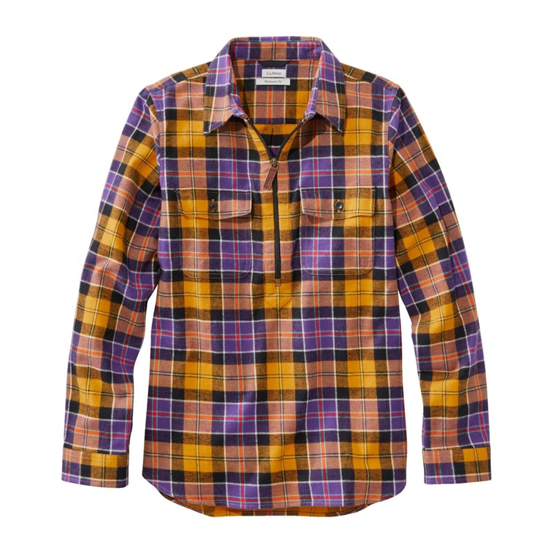 ジャパン・フィット スコッチ・プラッド・フランネル・シャツ、クォータージップ