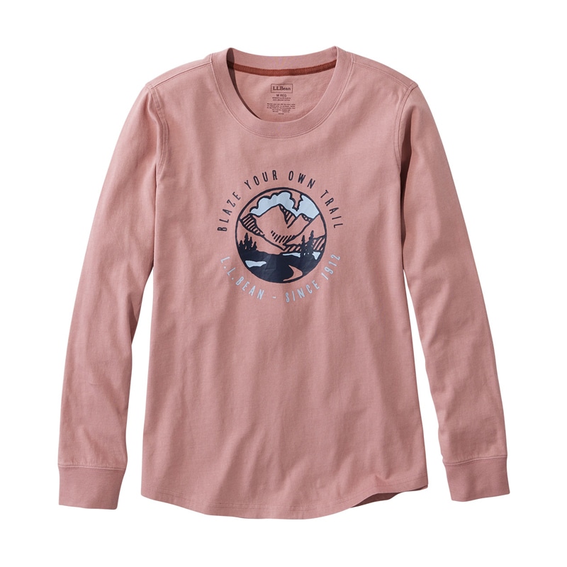 米国フィット・レギュラー ウォッシュ・コットン・ティ、長袖 グラフィック