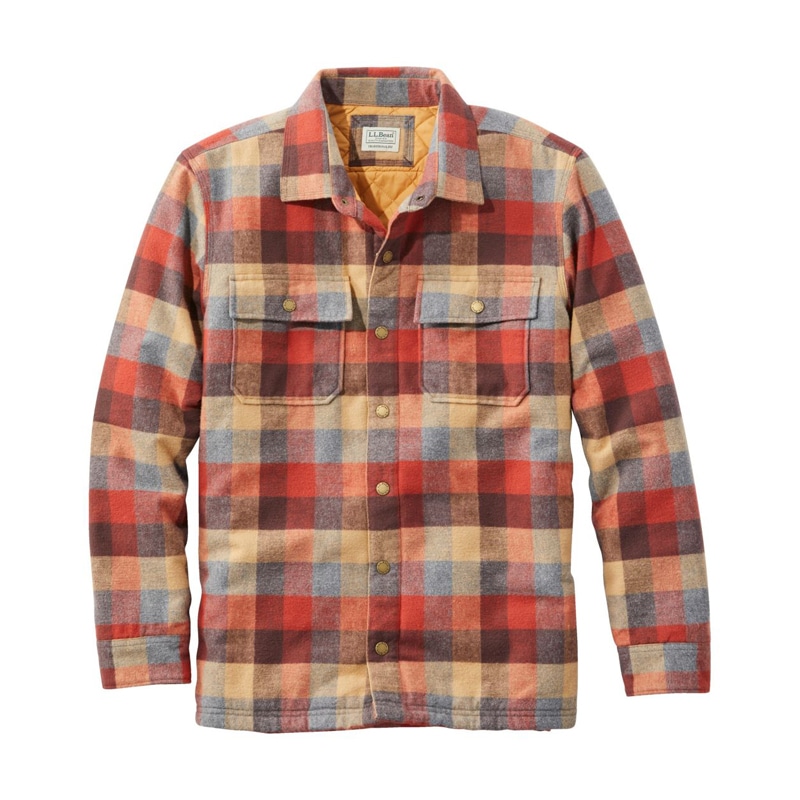 米国フィット・レギュラー プリマロフト・ラインド・シャミー・シャツ・ジャック、トラディショナル・フィット　プラッド