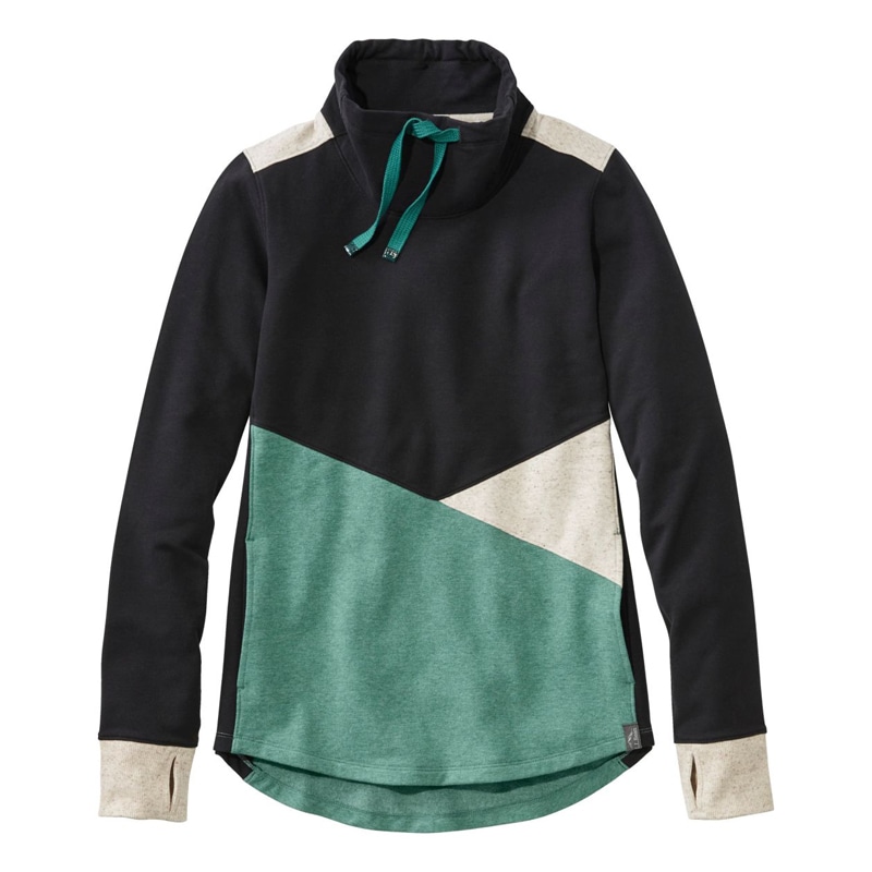 米国フィット・レギュラー エル・エル・ビーン・コージー・スウェットシャツ、プルオーバー カラーブロック