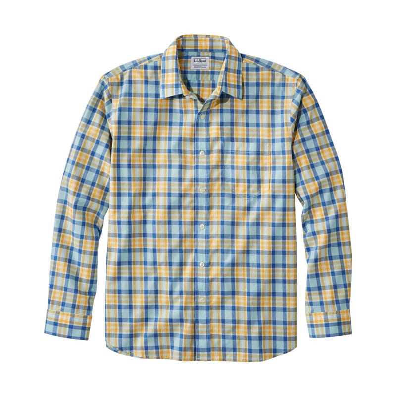 米国フィット・レギュラー ビーンズ・リンクルフリー（形態安定）・エブリデイ・シャツ、トラディショナル・フィット 長袖 プラッド