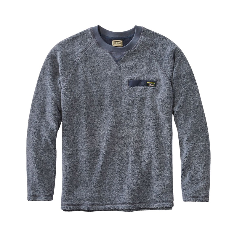 米国フィット・レギュラー タンブルド・シェルパ・フリース、クルーネック