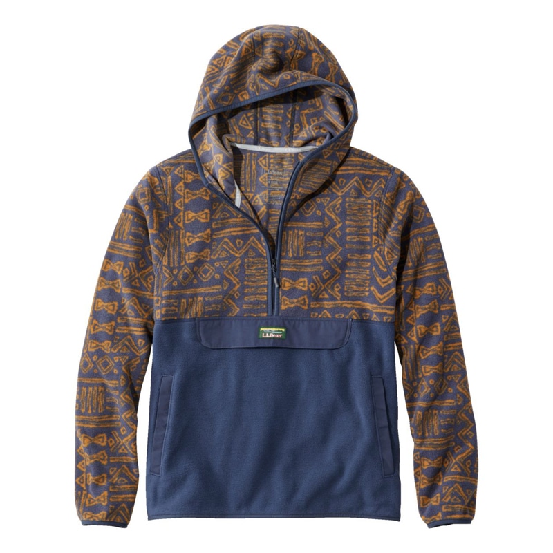 米国フィット・レギュラー トレイル・フリース、ハーフジップ・フーディ カラーブロック