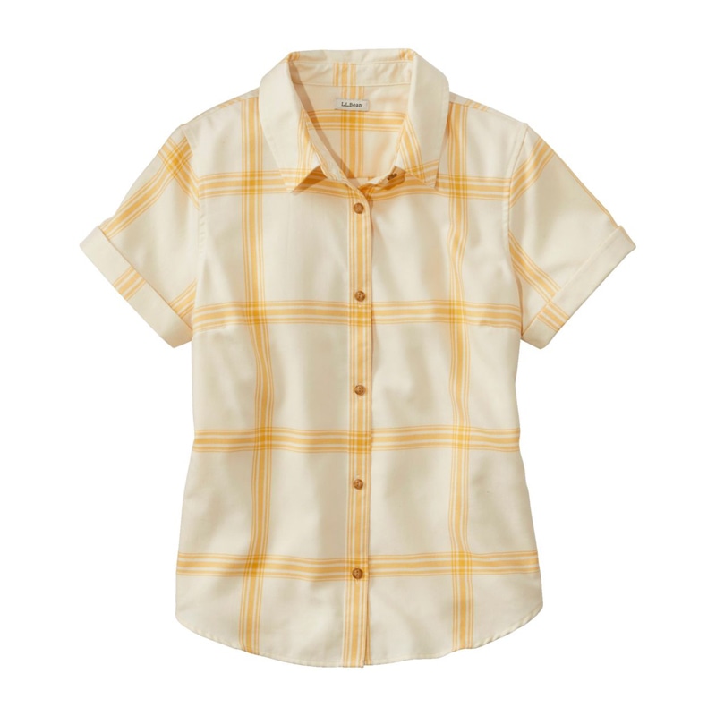 米国フィット・レギュラー フェザーソフト・ツイル・シャツ、半袖