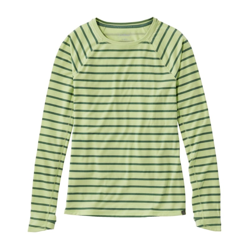 米国フィット・レギュラー エブリデイ・サンスマート・ティ、長袖 クルーネック ストライプ