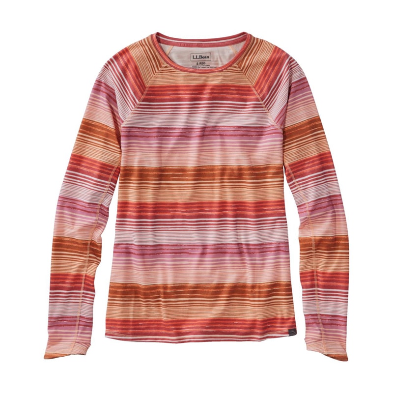 米国フィット・レギュラー エブリデイ・サンスマート・ティ、長袖 クルーネック ストライプ