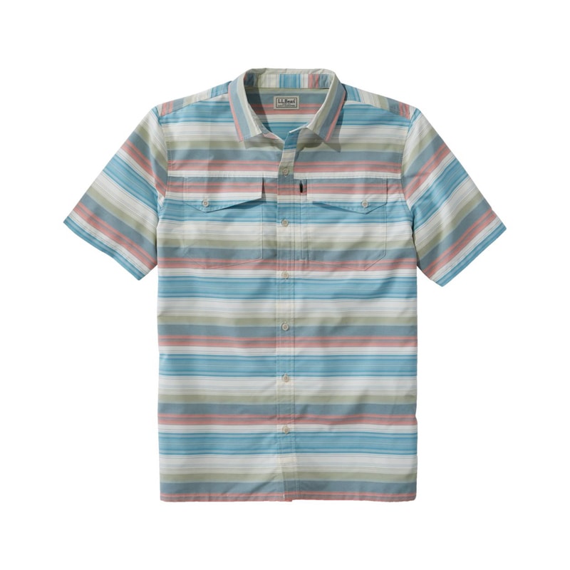 ジャパン・フィット サンスマート・クール・ウィーブ・シャツ、半袖　ストライプ