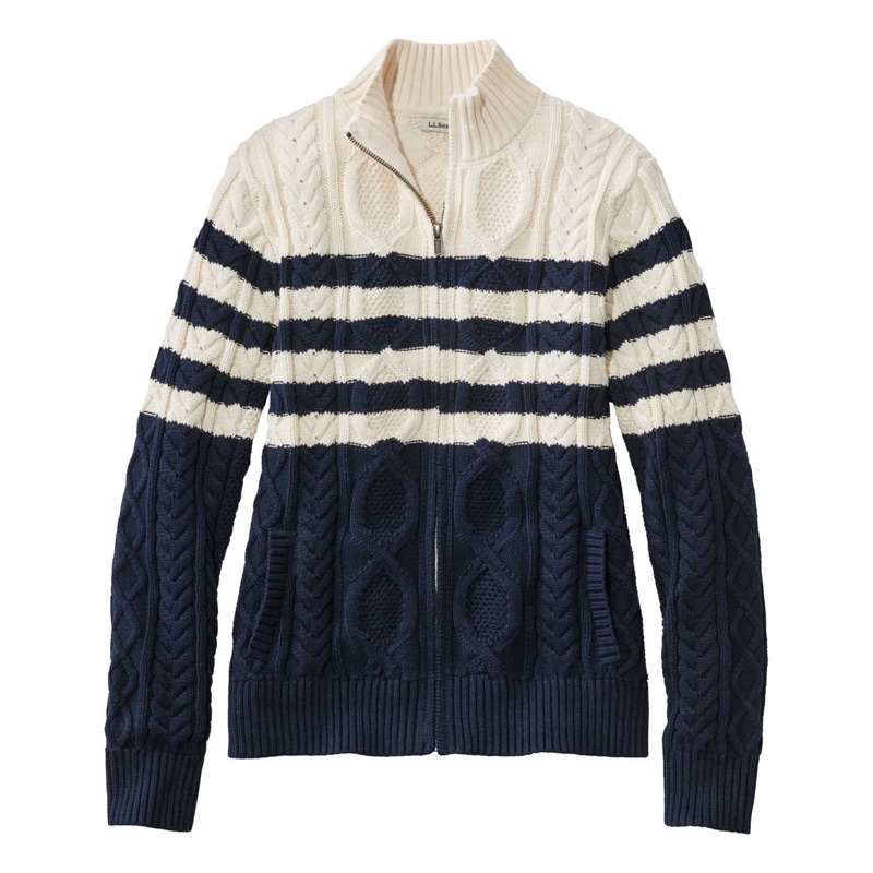 米国フィット・プチ ビーンズ・ヘリテージ・ソフト・コットン・フィッシャーマン・セーター、カーディガン パターン