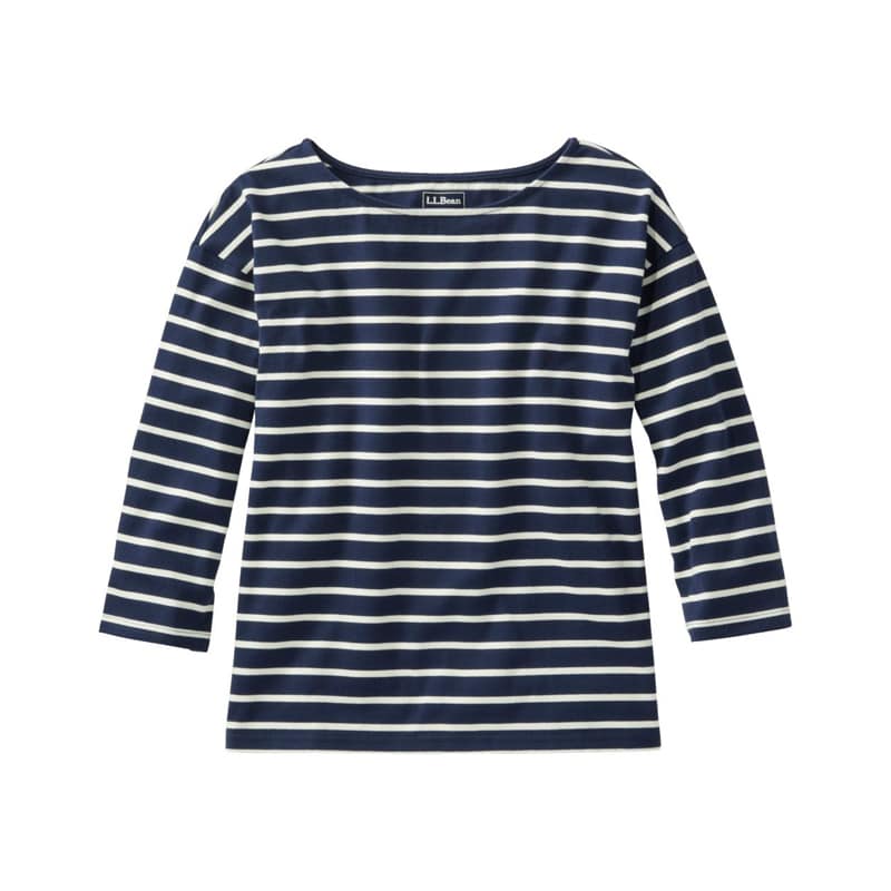 米国フィット・プチ ヘリテージ・マリナー・トップ、ボートネック 7分丈袖 ストライプ