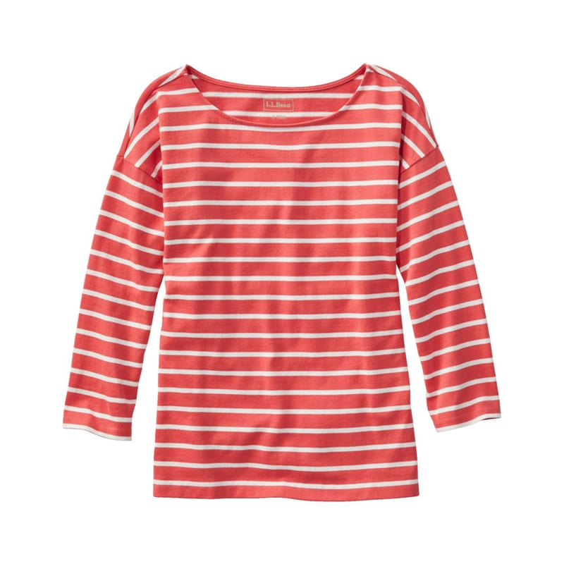 米国フィット・プチ ヘリテージ・マリナー・トップ、ボートネック 7分丈袖 ストライプ