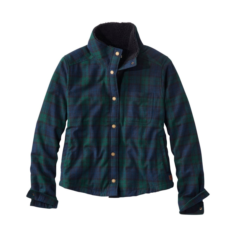 米国フィット・レギュラー スコッチ・プラッド・フランネル・シャツ、シェルパラインド・モックネック・ジャケット