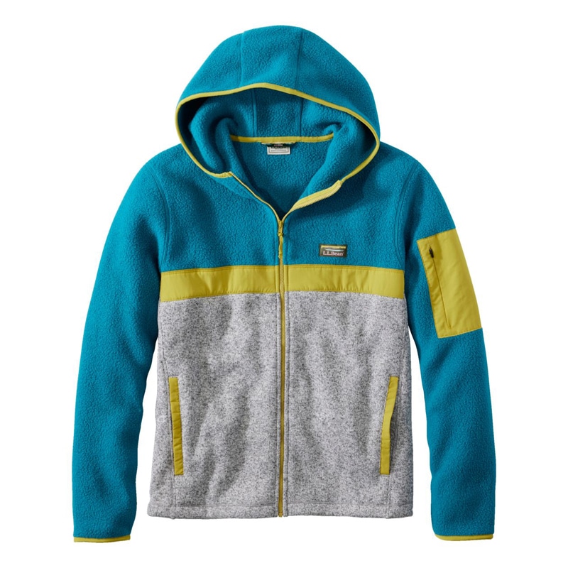 米国フィット・レギュラー エル・エル・ビーン・セーター・フリース・シェルパ・ハイブリッド、フルジップ フーディ