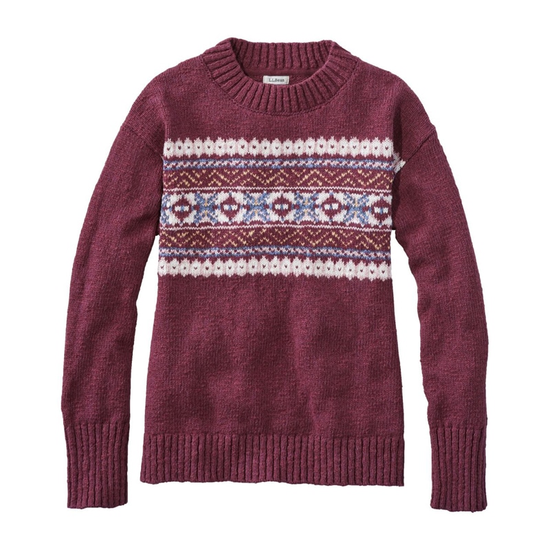 米国フィット・プチ コットン・ラグ・セーター、クルーネック フェアアイル