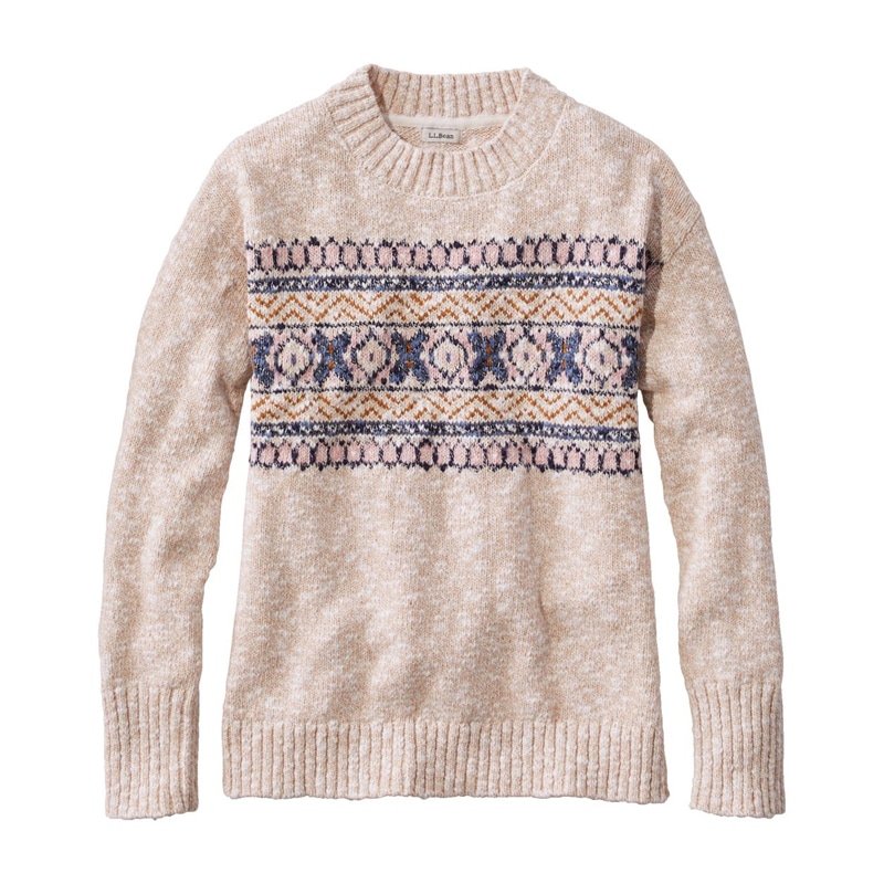 米国フィット・プチ コットン・ラグ・セーター、クルーネック フェアアイル