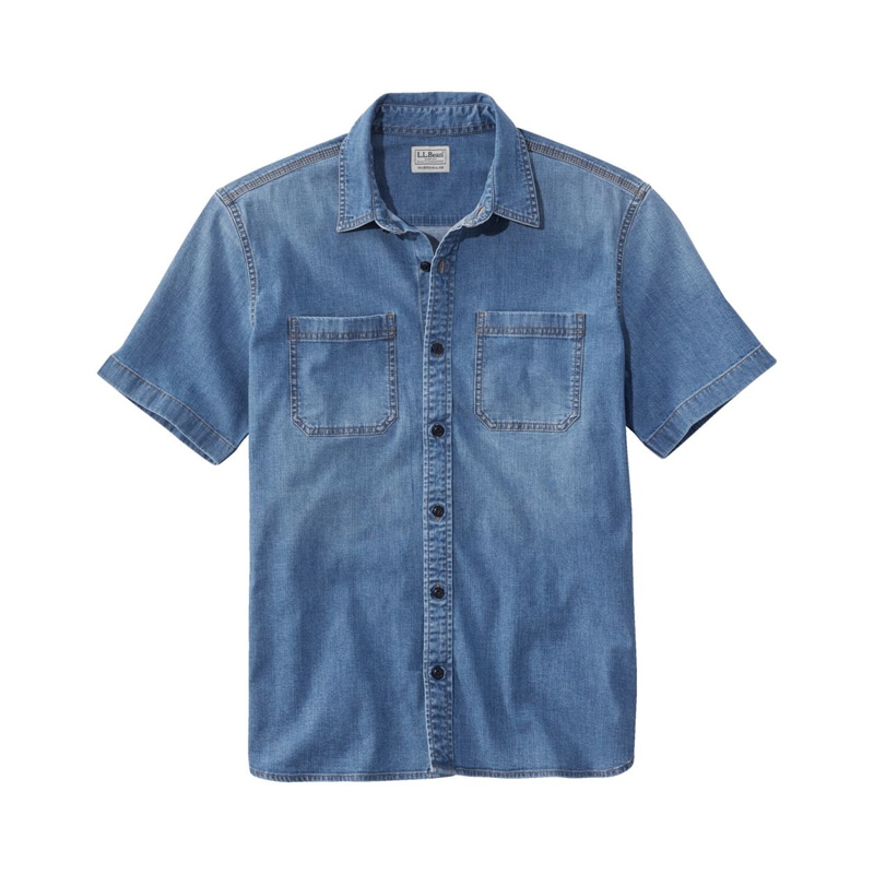 米国フィット・レギュラー ビーンフレックス・デニム・シャツ、トラディショナル・フィット　半袖