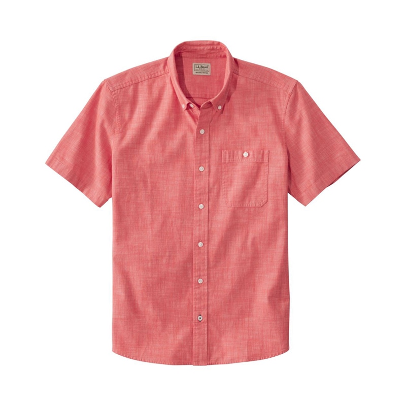 米国フィット・レギュラー コンフォート・ストレッチ・シャンブレー・シャツ、スライトリー・フィット　半袖
