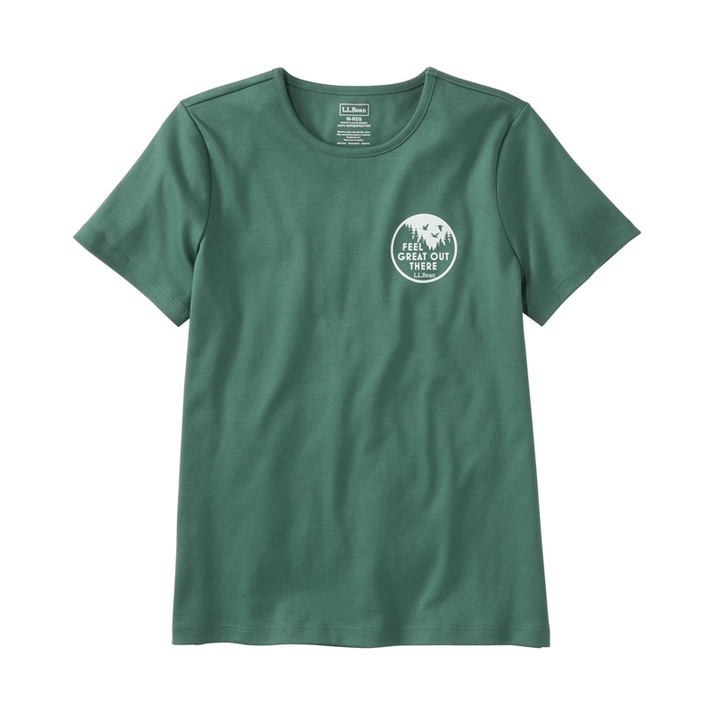 米国フィット・レギュラー ピマ・コットン・クルーネック・グラフィック・ティ