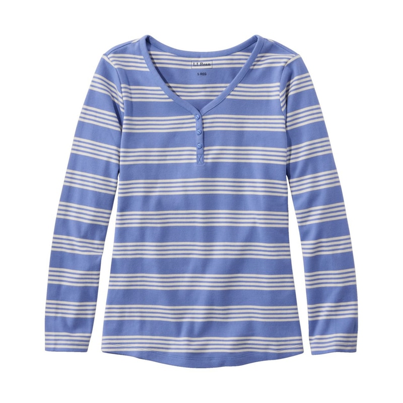 米国フィット・プチ エル・エル・ビーン・ティ、長袖 Vネック・ヘンリー ストライプ