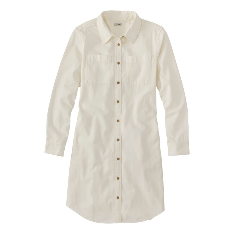 米国フィット・プチ エル・エル・ビーン・ヘリテージ・ウォッシュ・デニム・シャツ・ドレス、ガーメントダイ