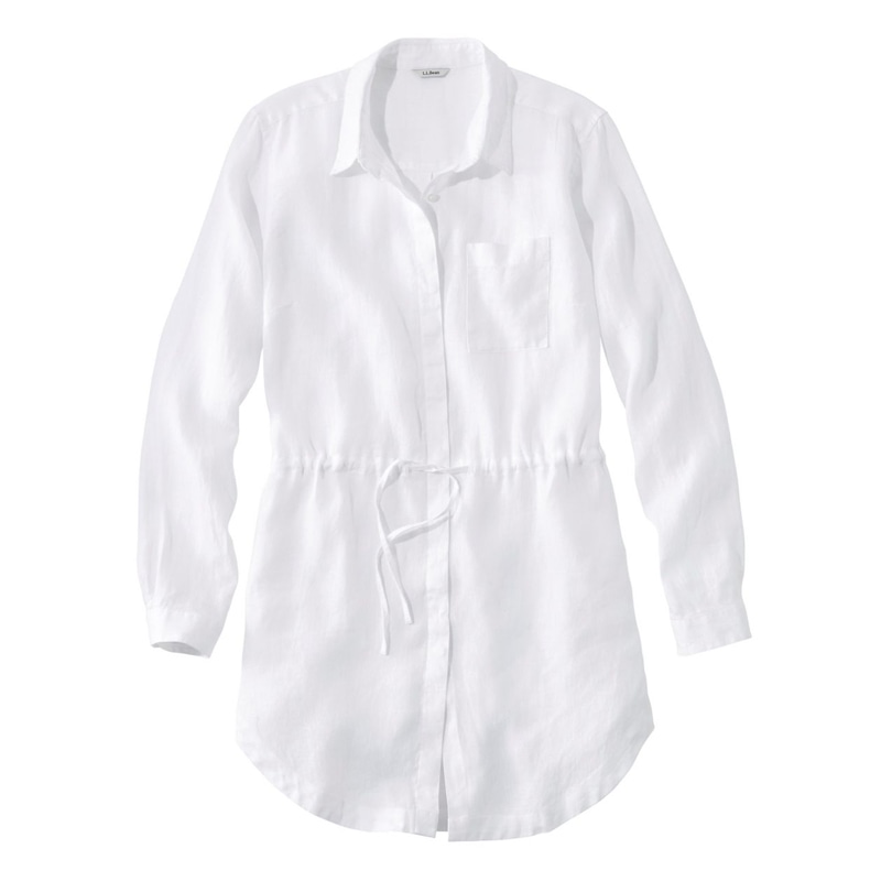 ジャパン・フィット プレミアム・ウォッシャブル・リネン・シャツ、ドローストリング・チュニック