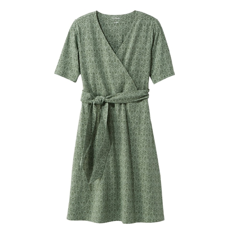 ジャパン・フィット コットン/テンセル・ドレス、ひじ丈袖 プリント